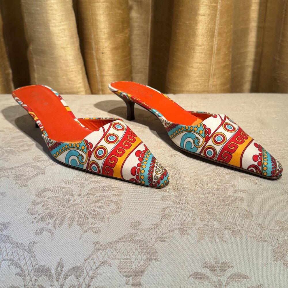 Unisa Resort Multi Color Kitten Heel Mules